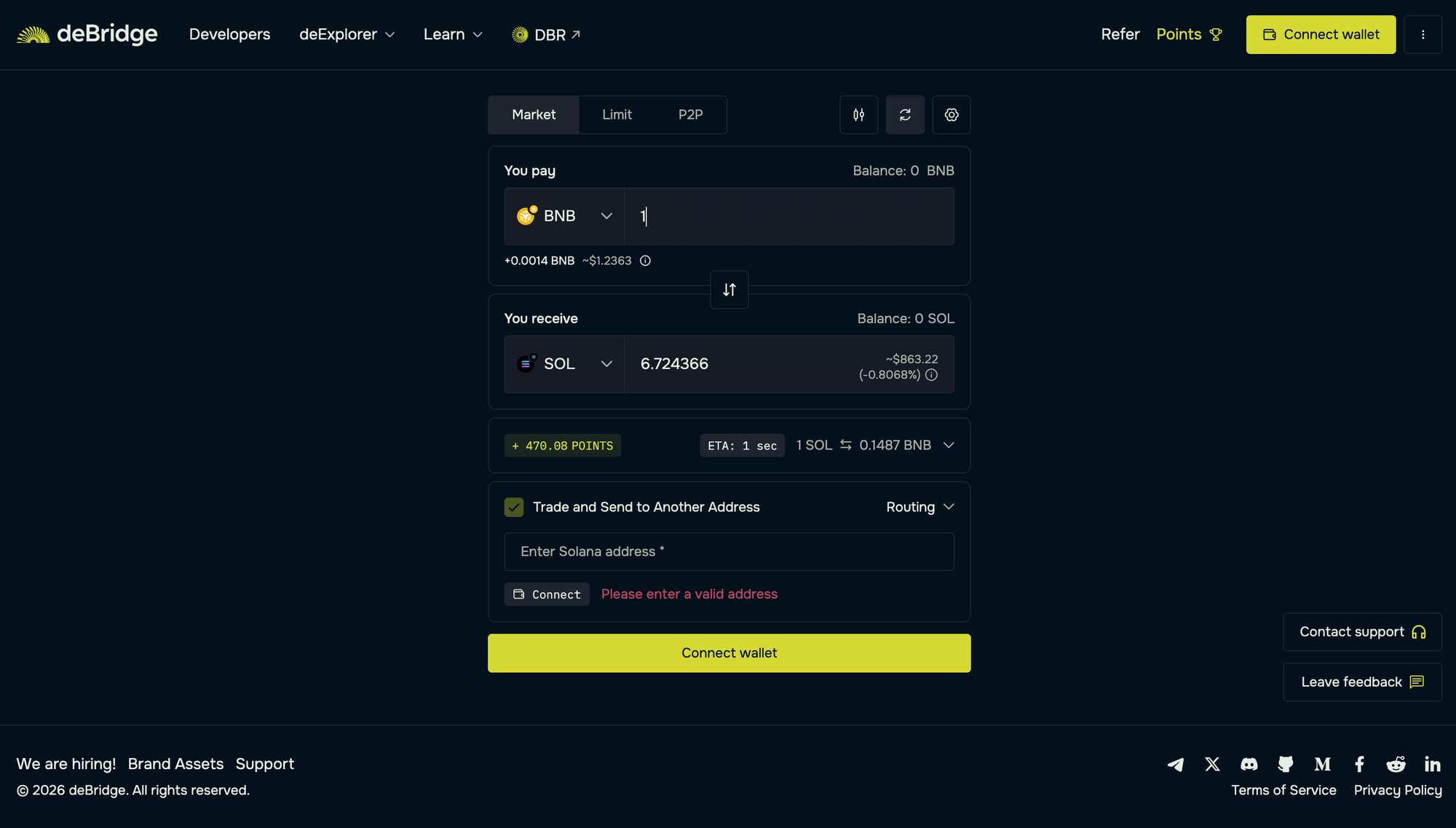 Conversion rate 1 BNB to SOL
