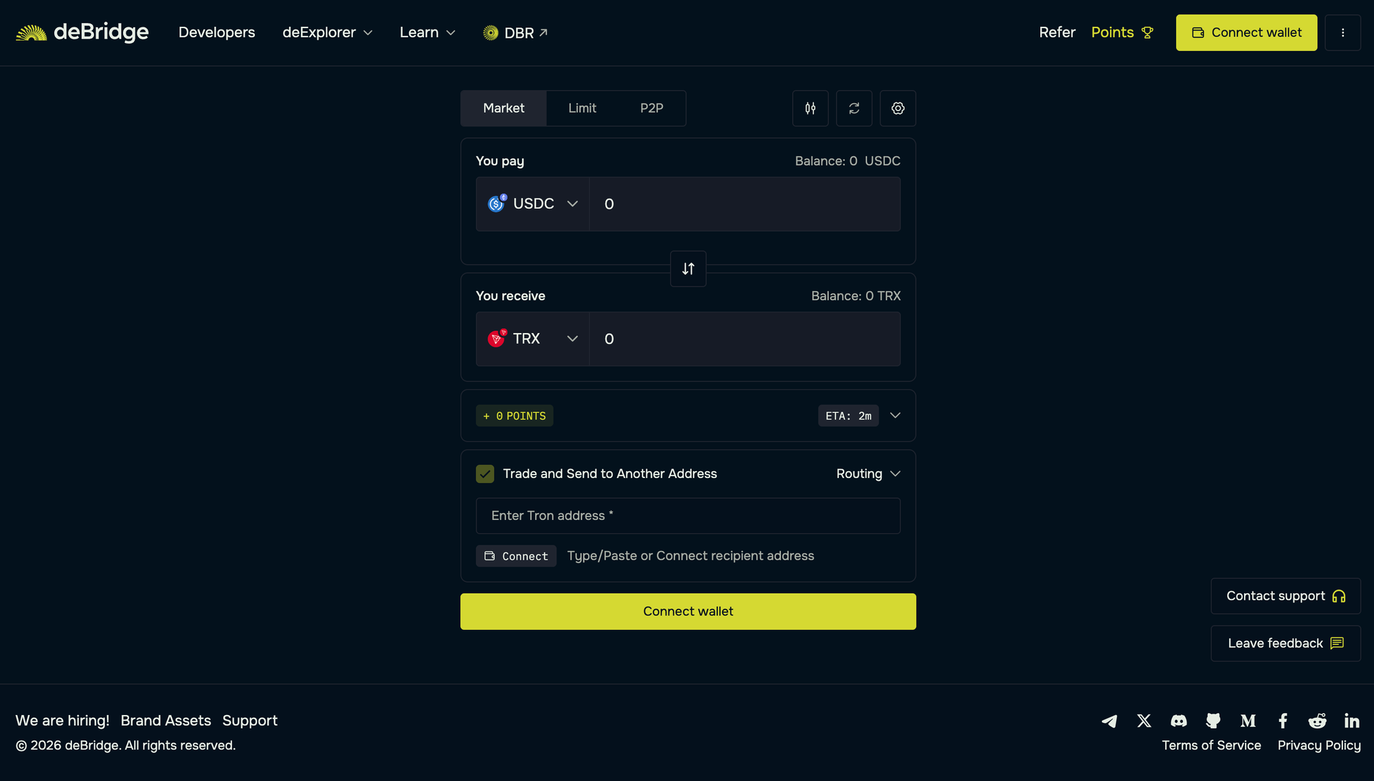 deBridge UI cross-chain