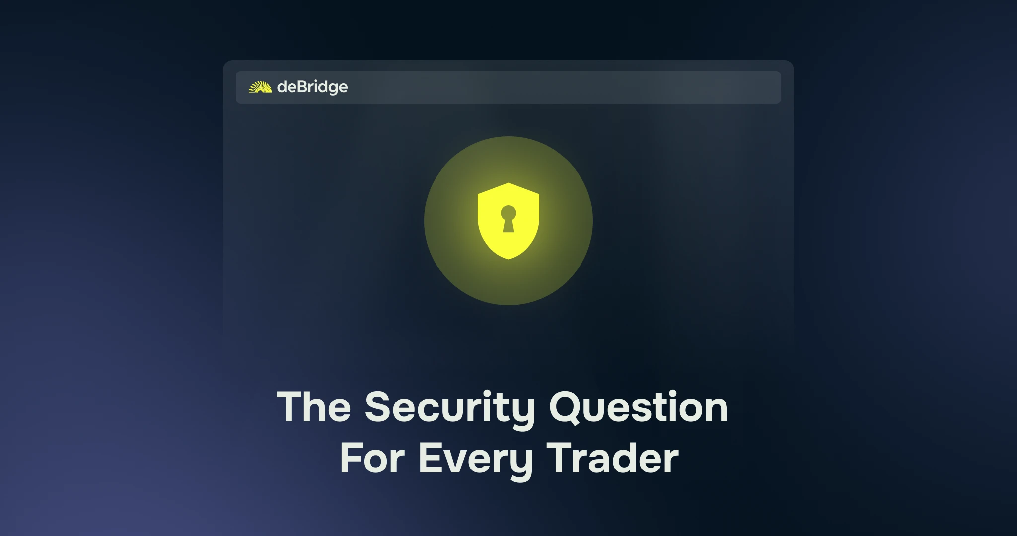 Security question for traders