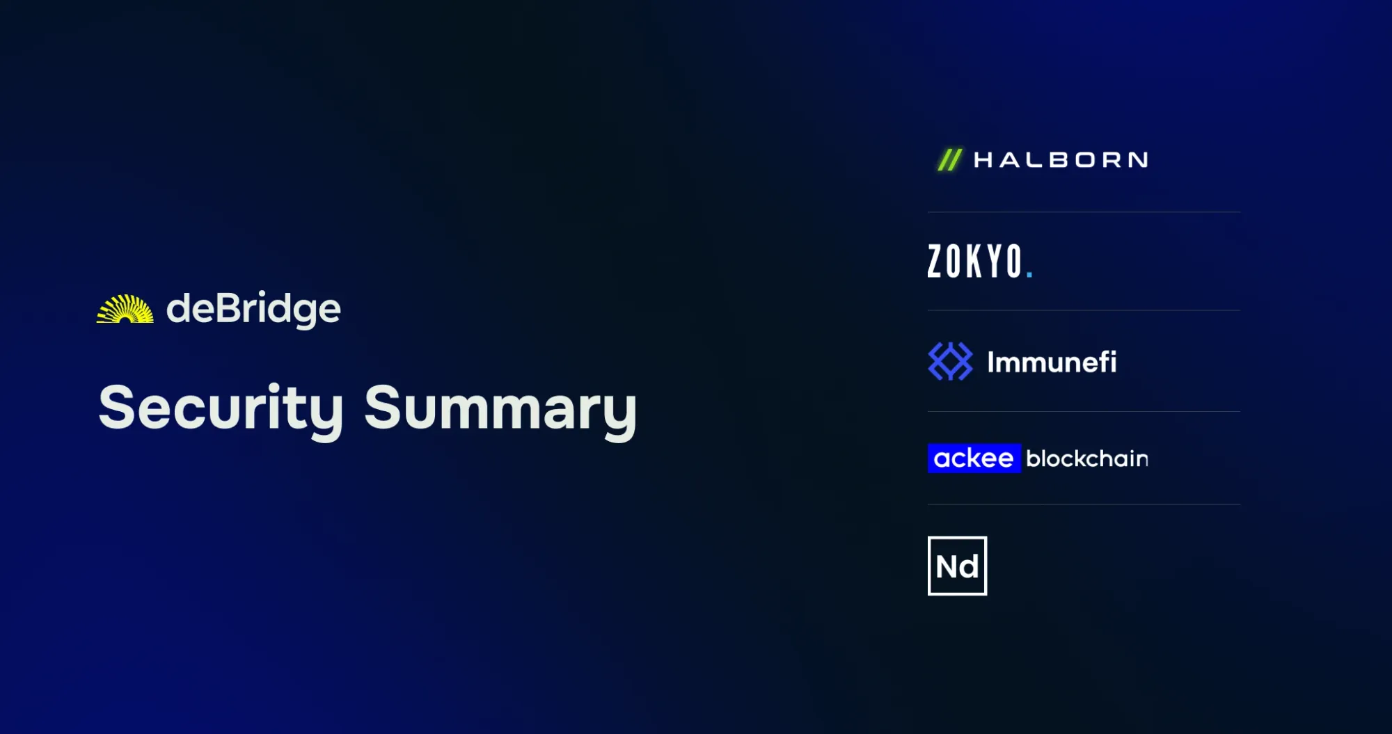 deBridge security summary